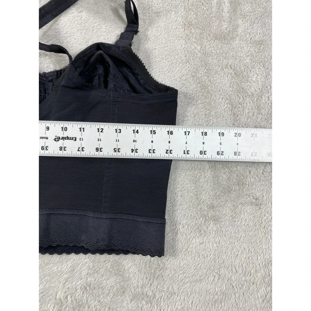Vintage Corset Bra‎ Womens Black 100% Nylon Adjustable Straps Workers Union